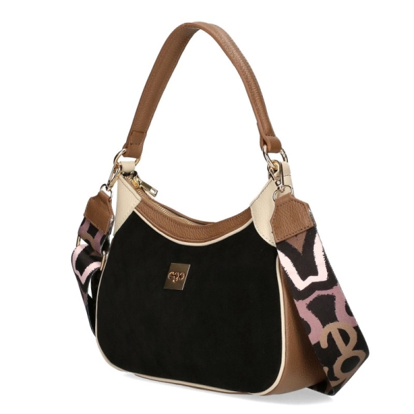 Бежова чанта от естествен велур- EGO Beige 11593