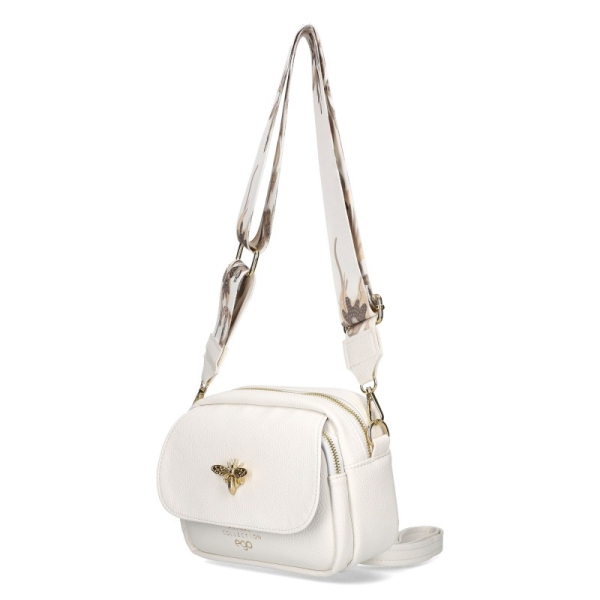 Бяла чанта за през рамо с две отделения- EGO White 11595