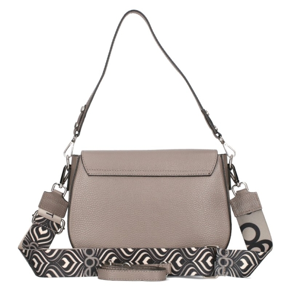 Сива чанта от естествена кожа с дълга дръжка- EGO Grey 11597