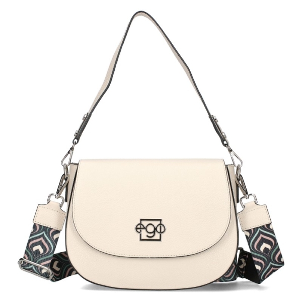 Бяла чанта от естествена кожа с дълга дръжка- EGO White 11598