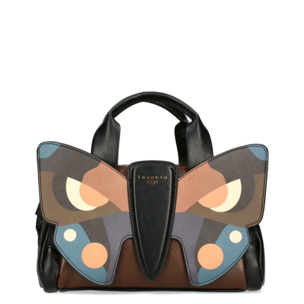 Кафява чанта с две отделения и пеперуда- EGO Butterfly Brown 11600