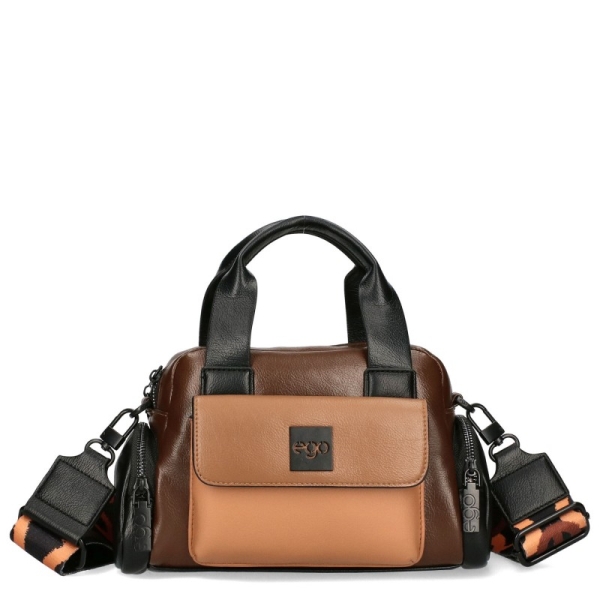 Кафява чанта с две отделения и пеперуда- EGO Butterfly Brown 11600