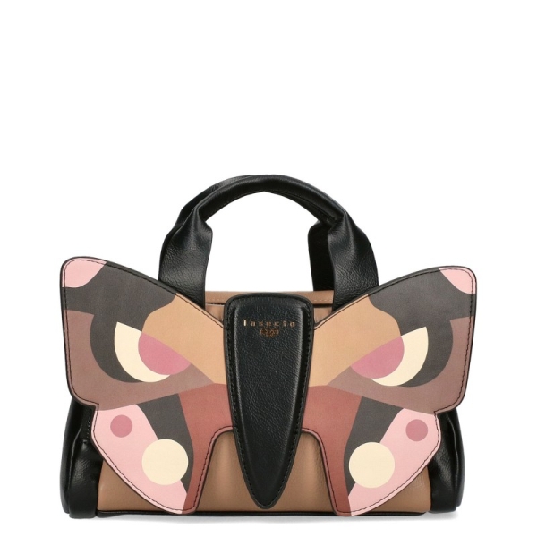 Бежова чанта с две отделения и пеперуда- EGO Butterfly Beige 11601