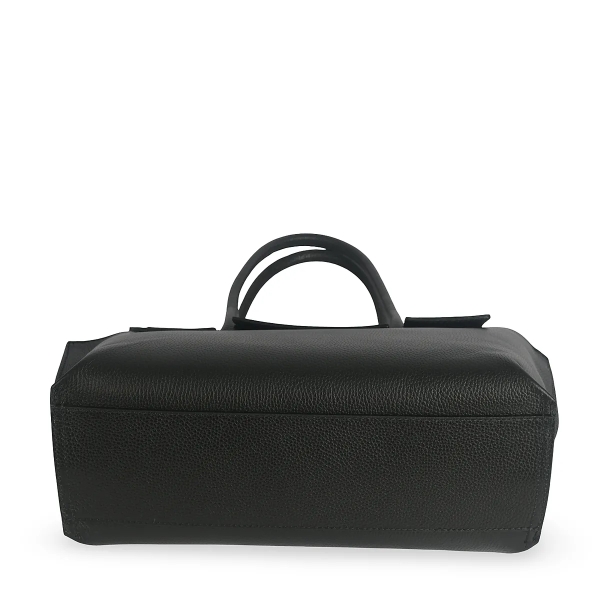 Тъмно кафява чанта от естествена кожа с преграда- Steisi Broun 11617