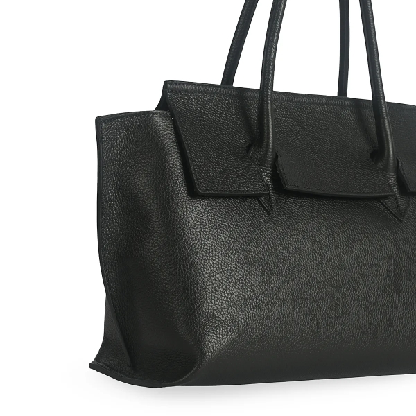 Тъмно кафява чанта от естествена кожа с преграда- Steisi Broun 11617