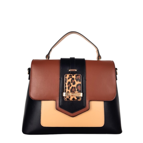 Дамска чанта с леопардов акцент- Duki&Daso 11624