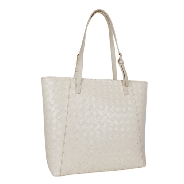 Твърда бежова чанта с дълги дръжки за рамо- Duki&Daso 11625