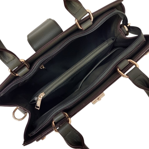 Зелена дамска чанта с две отделения- Duki&Daso 11643