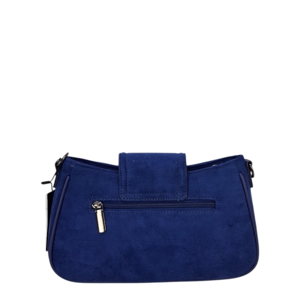 Синя велурена чанта с дълга дръжка- Duki&Daso 11648