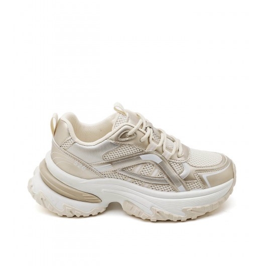 Дамски сребристи маратонки на платформа- Zelda Silver 11656