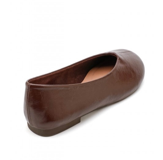 Равни кожени балерини в кафяв цвят- Vera Brown 11669