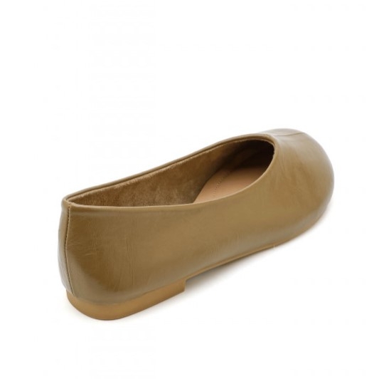 Равни кожени балерини в зелен цвят- Vera Green 11670