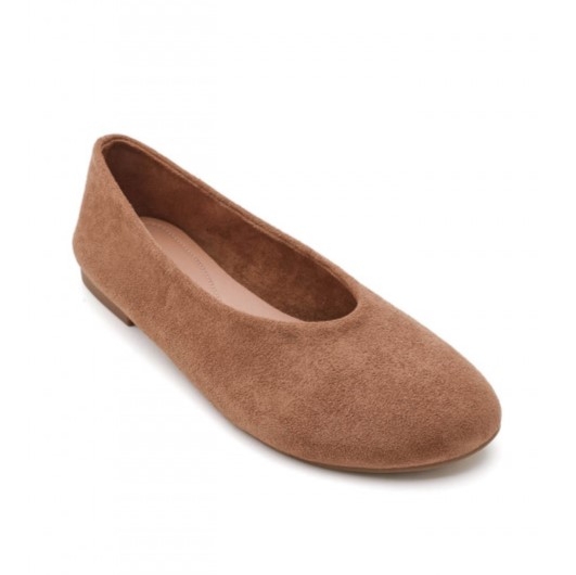 Велурени дамски балерини цвят камел- Vera Camel 11671