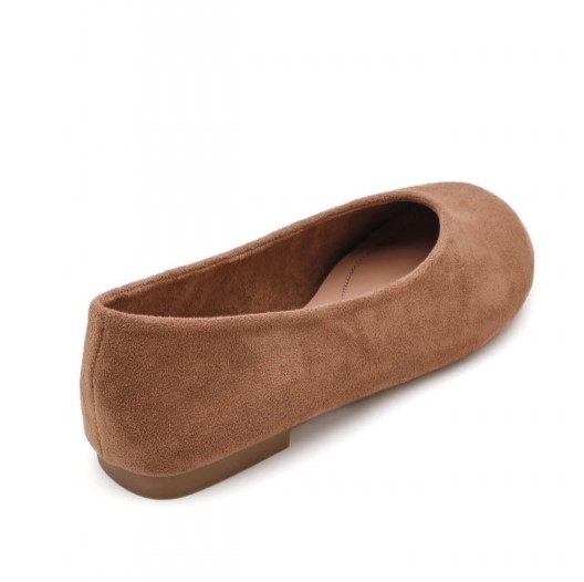 Велурени дамски балерини цвят камел- Vera Camel 11671