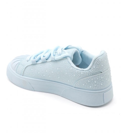 Светло сини кецове с камъни- Qnita Blue 11684