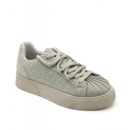 Зелени кецове с камъни- Qnita Green 11686