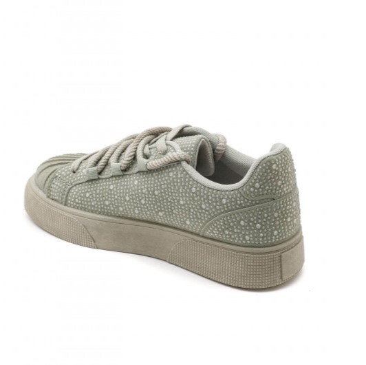 Зелени кецове с камъни- Qnita Green 11686