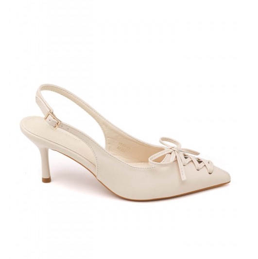 Остри обувки с отворена пета Slingback- Dara Beige 11693