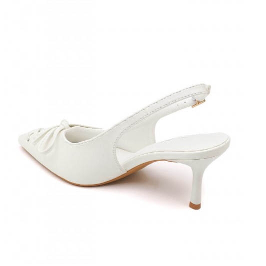 Бели елегантни обувки с отворена пета- Dara White 11694