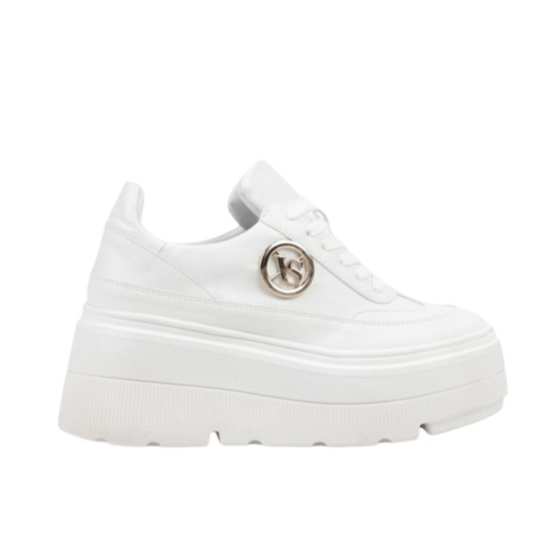 Бели кецове на платформа- Vaqna White 11696