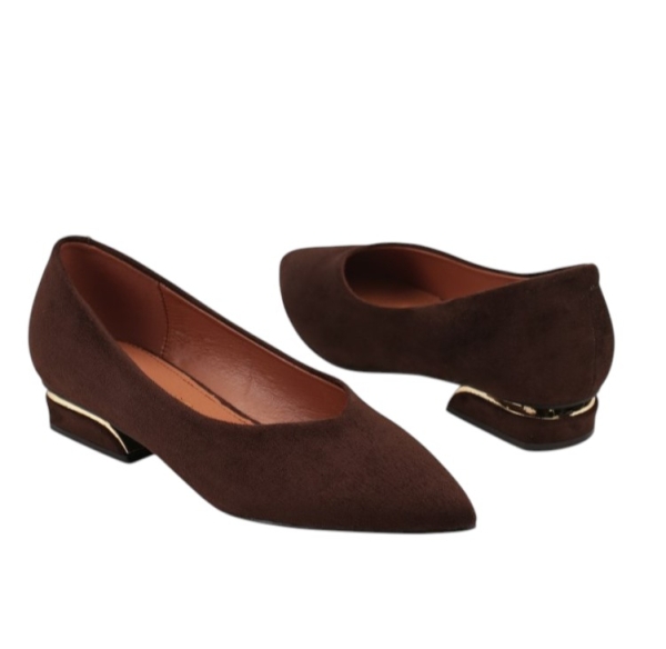 Кафяви ежедневни обувки на удобен широк ток- Katlin Brown 11700