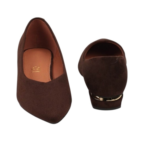 Кафяви ежедневни обувки на удобен широк ток- Katlin Brown 11700