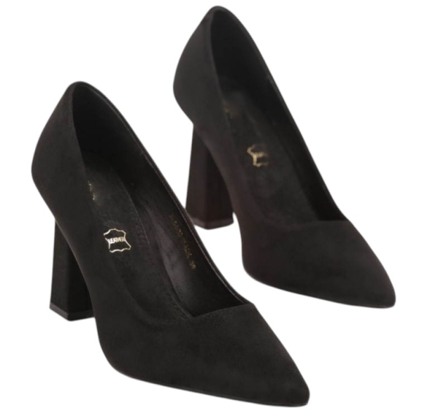 Черни елегантни обувки на висок ток- Klear Black 11710