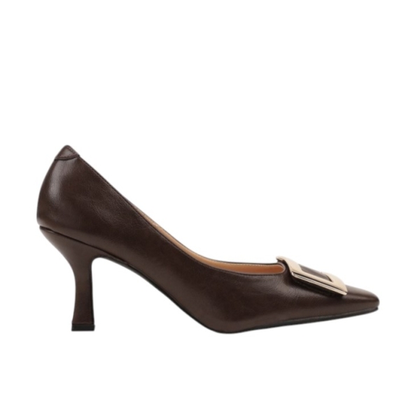 Елегантни обувки на ток в кафяв цвят- Sisi Brown 11711