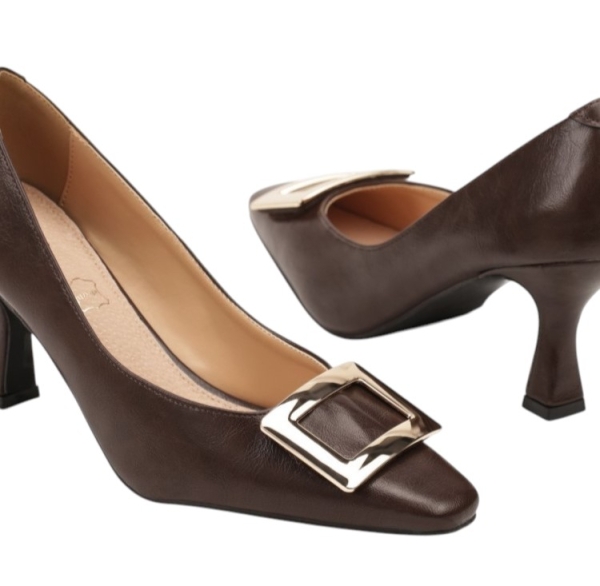 Елегантни обувки на ток в кафяв цвят- Sisi Brown 11711