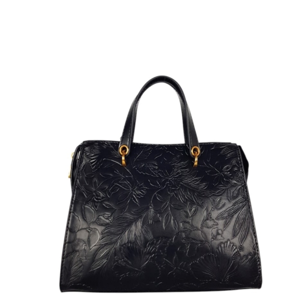 Черни остри обувки на удобен щирок ток- Katlin Black 11702