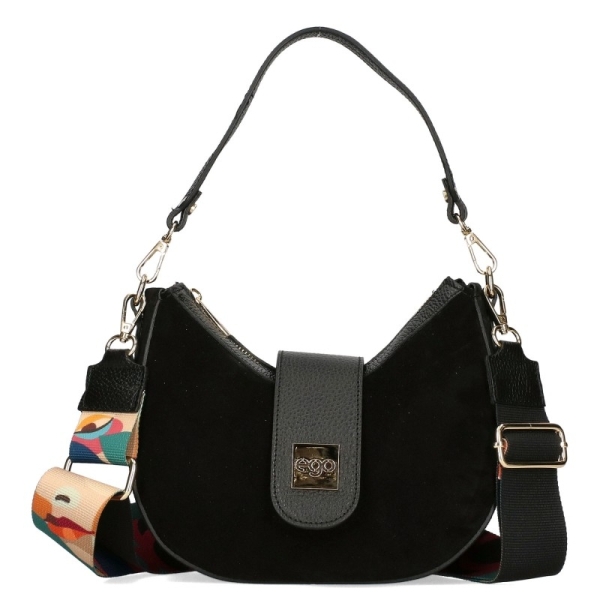 Черни боти от естествен велур на равна платформа- Eliza Bulgaria 11416