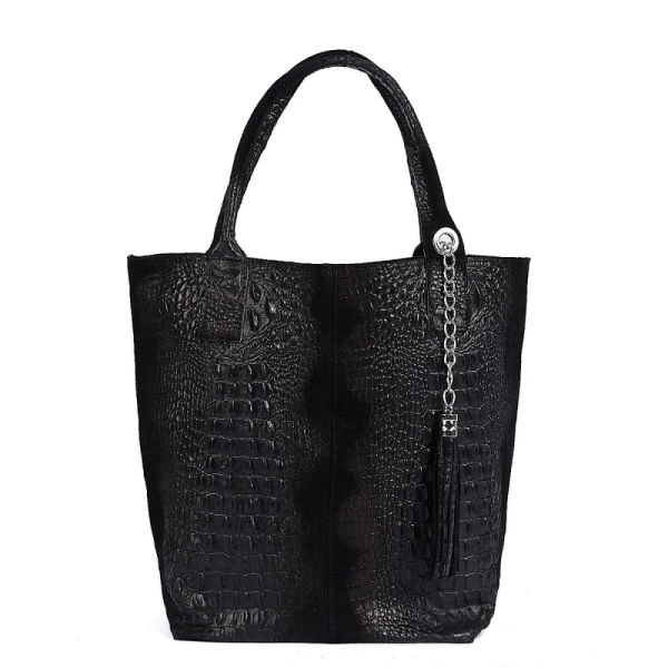 Черни боти от естествена кожа на платформа- Morani 11444