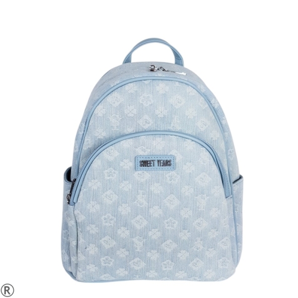 Дънкови дамски кецове с камъни- Rene Blue 11125