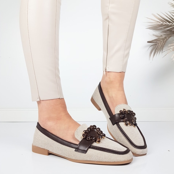 Равни мокасини цвят кафе- Greta Koffee 11724
