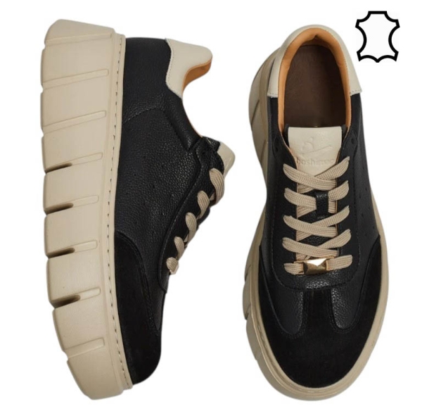 Спортни обувки от естествена кожа - Daris Black 11730