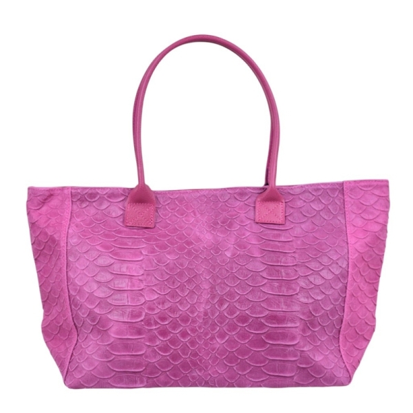 Дамски ботуши в розов цвят с кроко принт- Larisa Pink