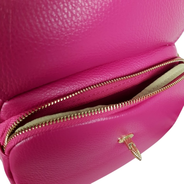 Цикламена чанта от естествена кожа- Vera 11738