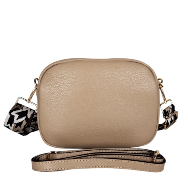 Бежова чанта от естествена кожа- Vera Beige 11739