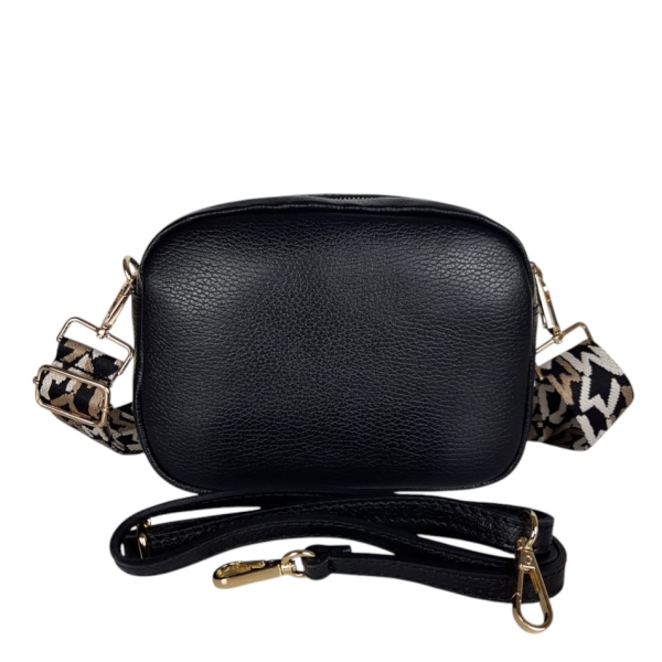 Черна чанта от естествена кожа- Vera Black 11740