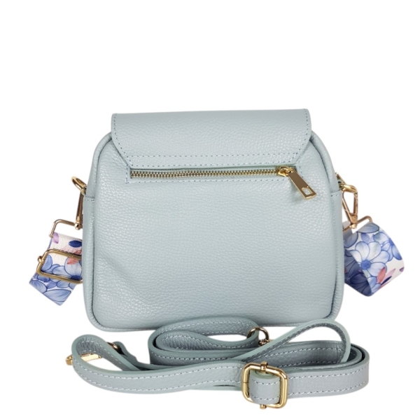 Синя чанта от естествена кожа- Selin Blue 11747