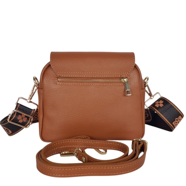 Чанта от естествена кожа с дълга дръжка- Selin Brown 11748