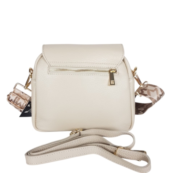 Бежова чанта от естествена кожа- Selin Brown 11749