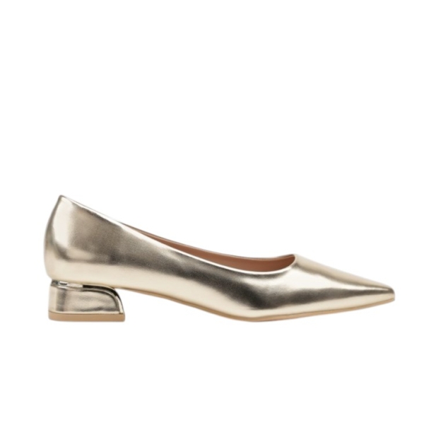 Златисти ежедневни обувки на удобен ток- Katlin Gold 11768