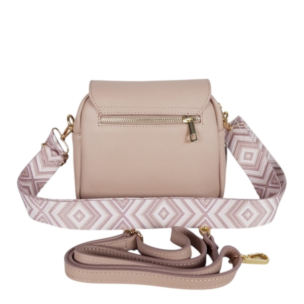 Розова чанта от естествена кожа- Selin Pink 11771