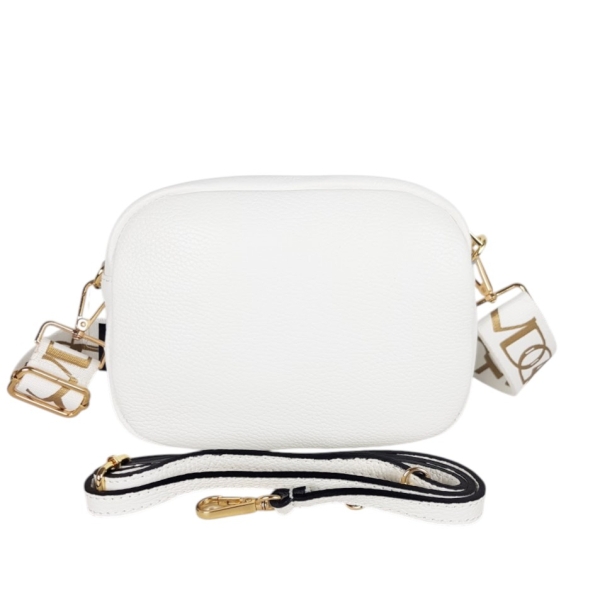 Бяла чанта от естествена кожа- Vera Pink 11774