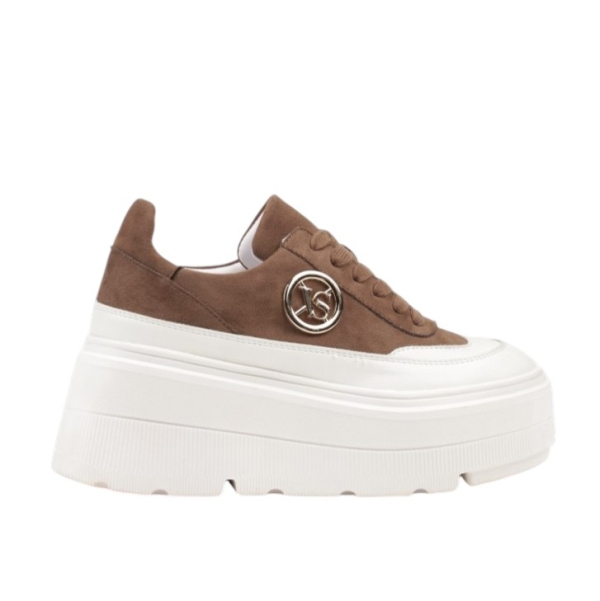 Кафяви кецове на платформа- Vaqna Brown 11778