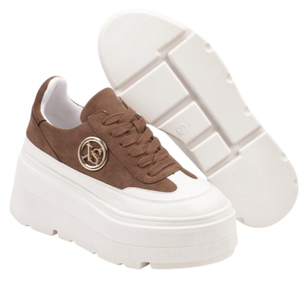 Кафяви кецове на платформа- Vaqna Brown 11778