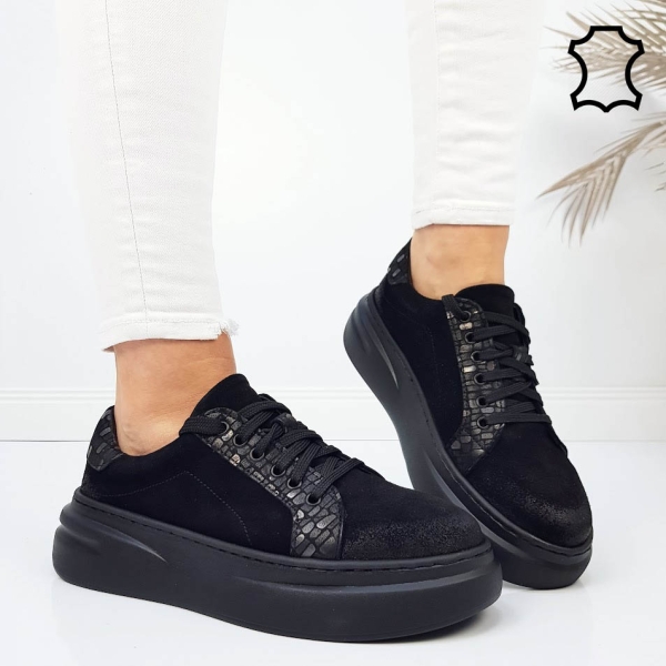 Равни кецове от естествен велур- Nora Bleck 11788