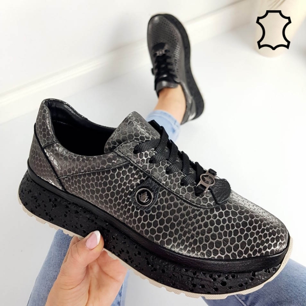 Спортни обувки от естествена кожа- Nora Grey 11802