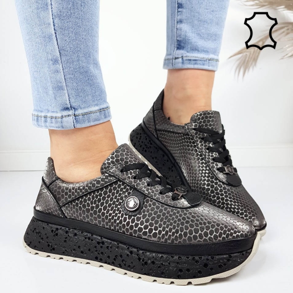 Спортни обувки от естествена кожа- Nora Grey 11802